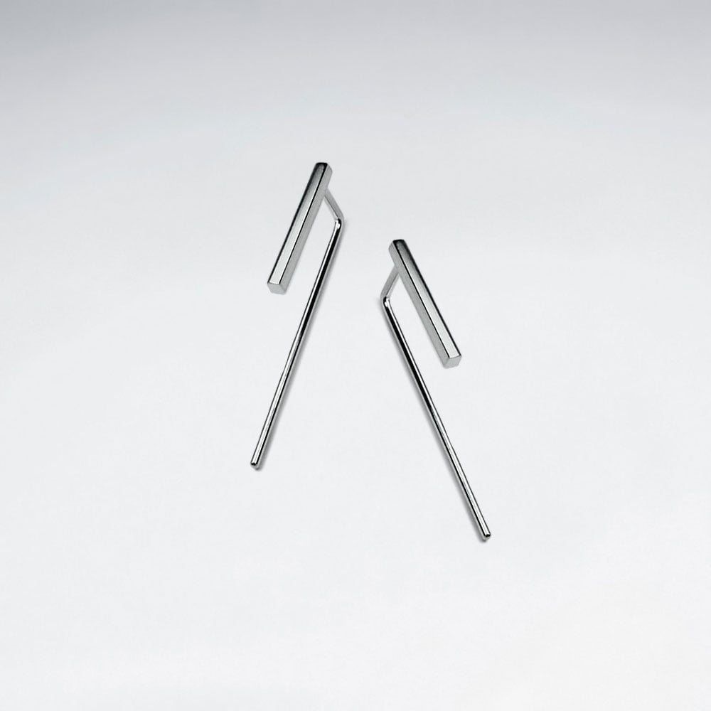 Sterling Silver Clean Lines Earrings