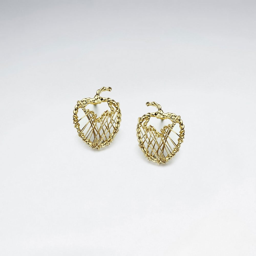 Silver Wirework Apple Stud Earrings