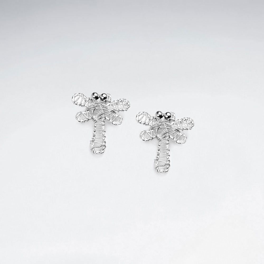 Silver Wirework Firefly Stud Earrings
