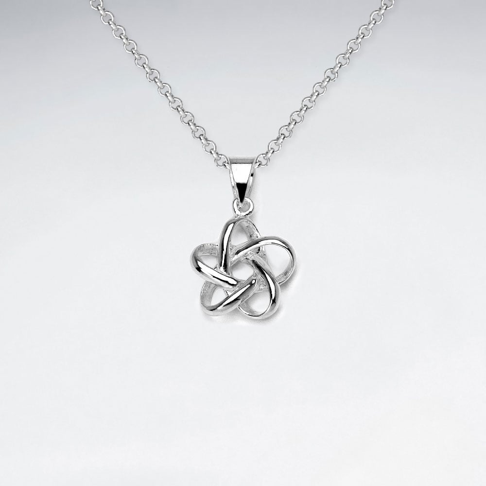Flower Knot Openwork Silver Pendant