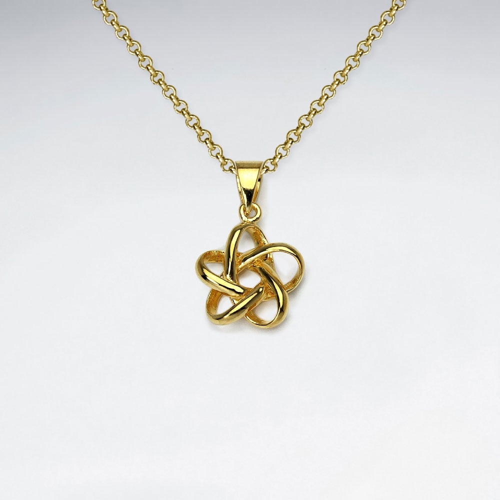 Flower Knot Openwork Silver Pendant