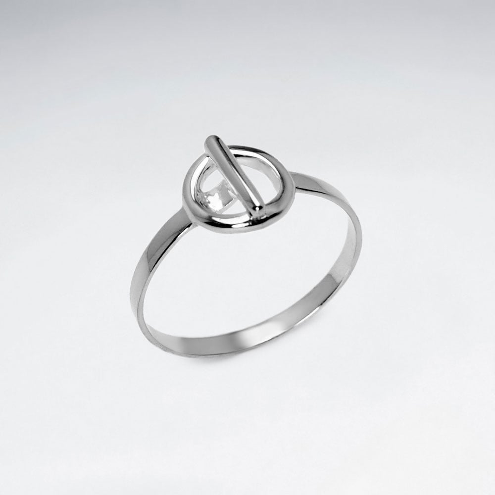 Circle & Line Sterling Silver Ring