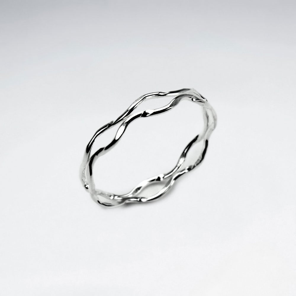 Sterling Silver Wavy Openwork Ring