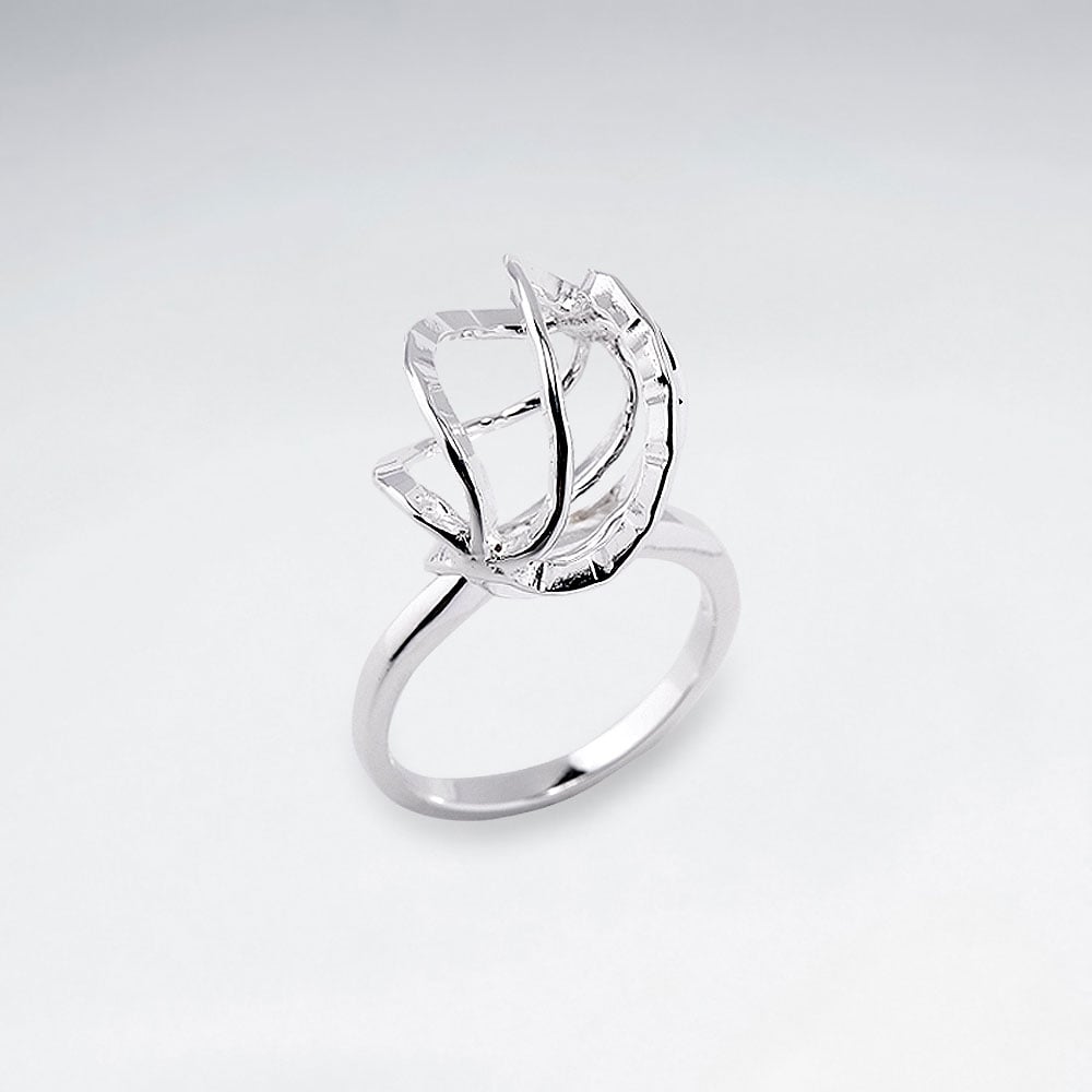 Sterling Silver Modern Abstract Ring