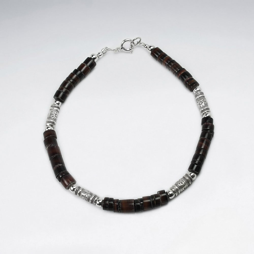 Silver & Shell Bead Wrap Bracelet