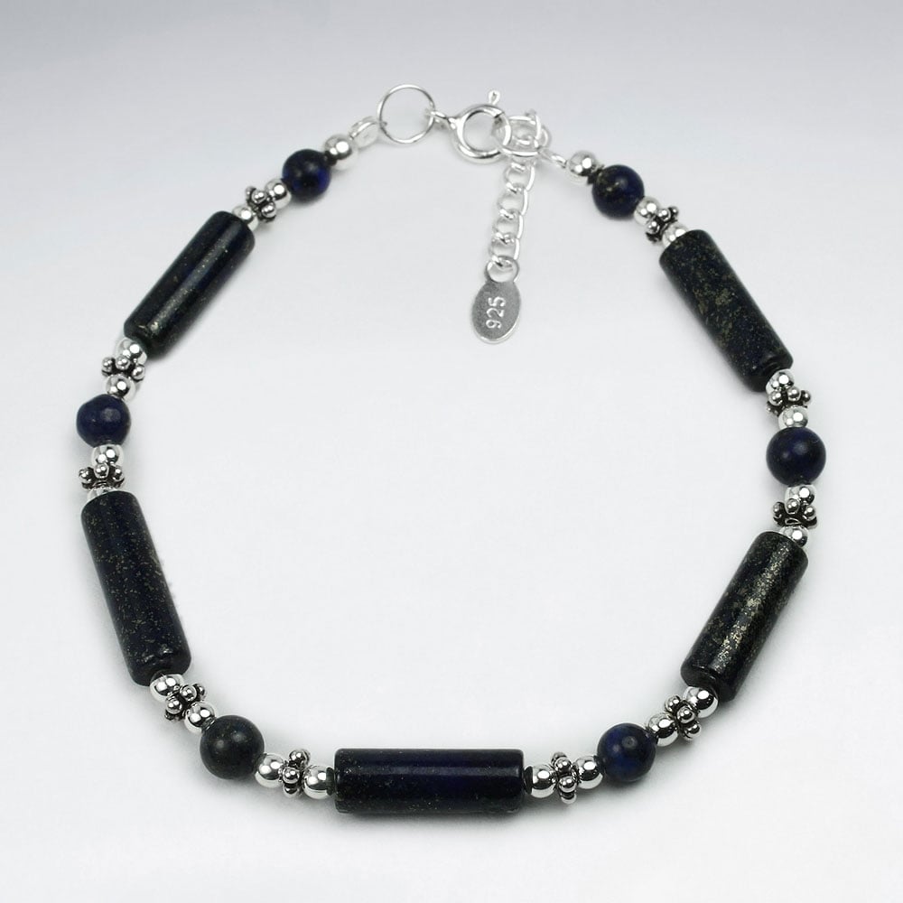 Lapis Lazuli Tube Bead Bracelet