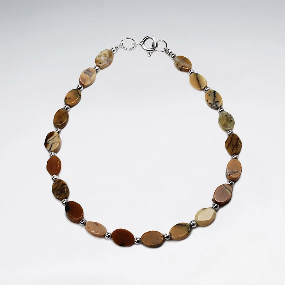 Cazy Lace Flat Stone Bead Bracelet
