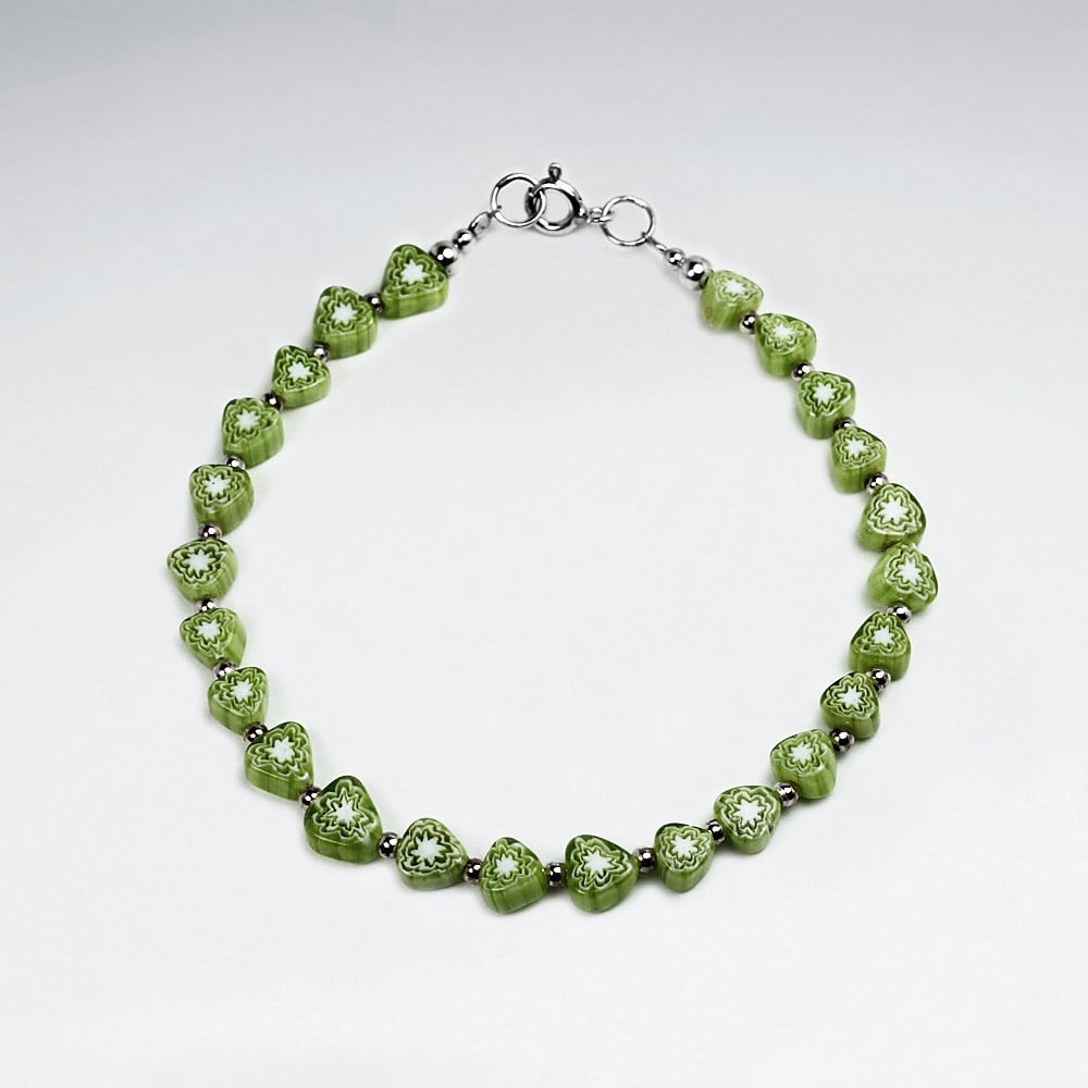 Green Glass Beads Bracelet