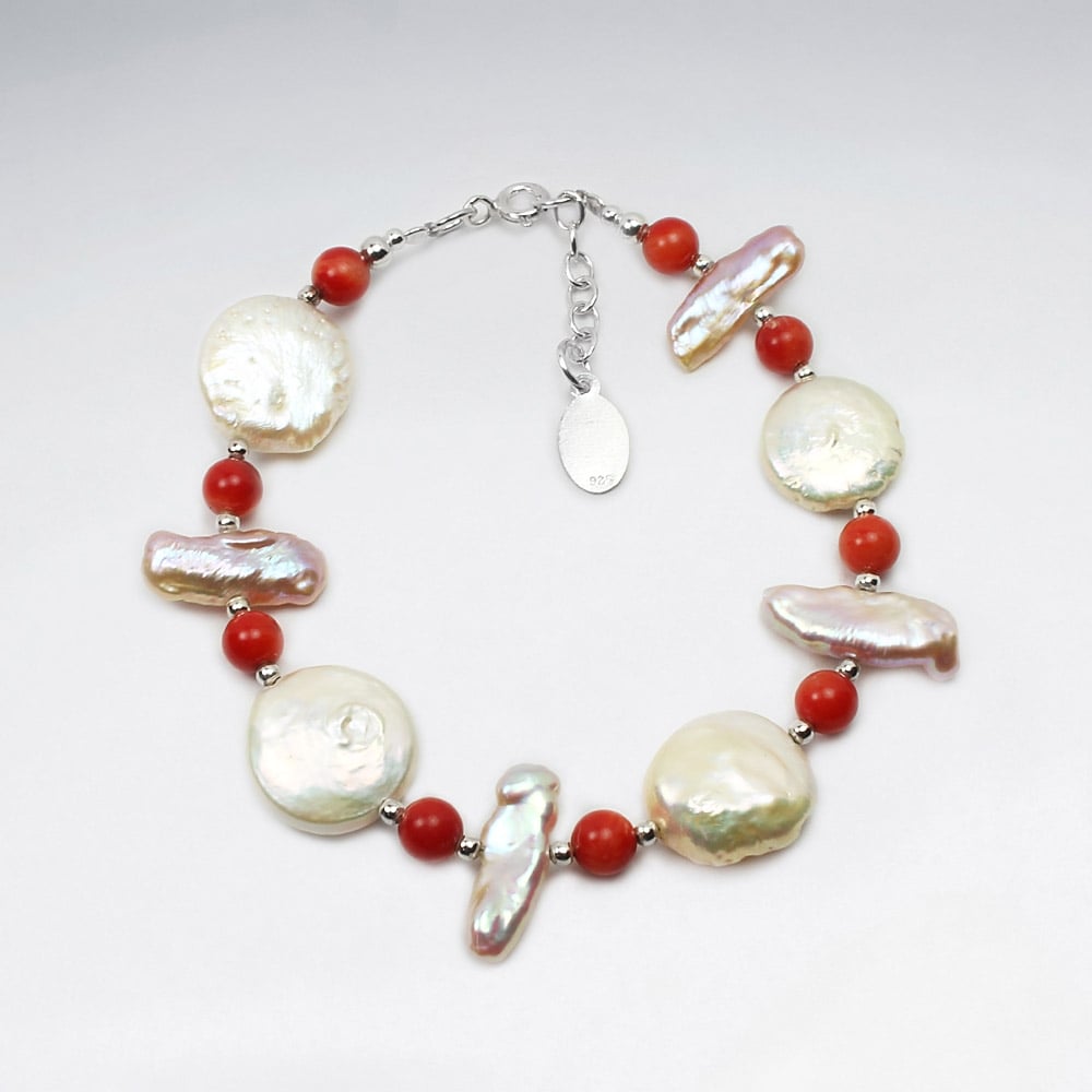 Shell & Coral Organic Shapes Bracelet