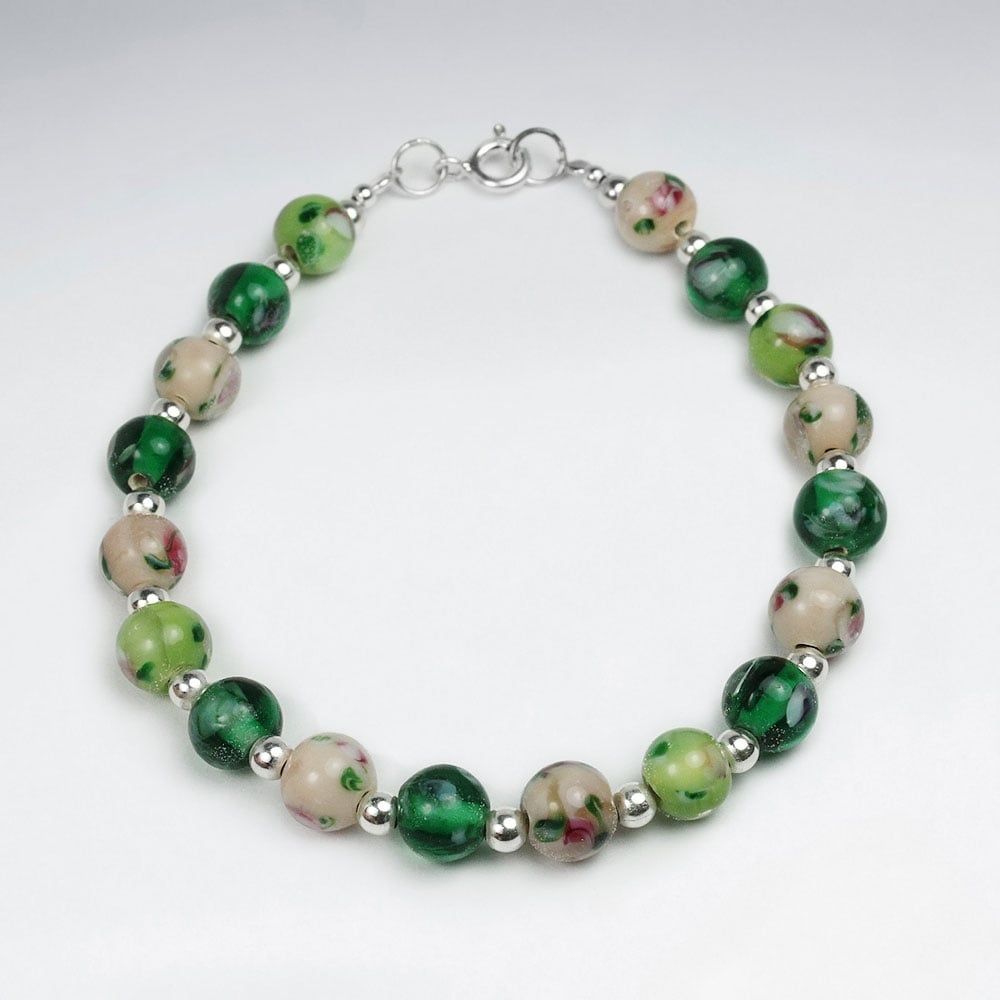 Mixed Ball Glass Beads Bracelet
