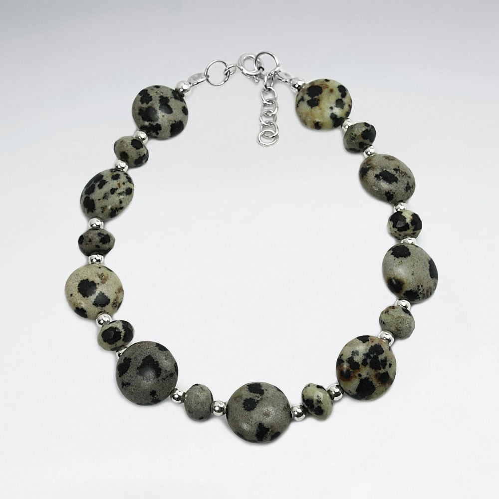 Dalmatine Jasper Irregular Bead Bracelet