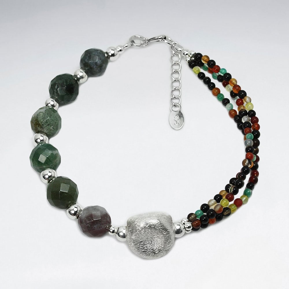 Fancy Jasper Large & Small Tribal Bead Bracelet
