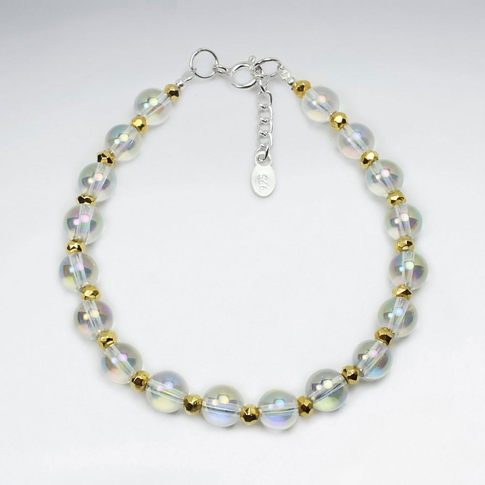 Gentle Touch Sterling Silver Rainbow Pyrite Bracelet