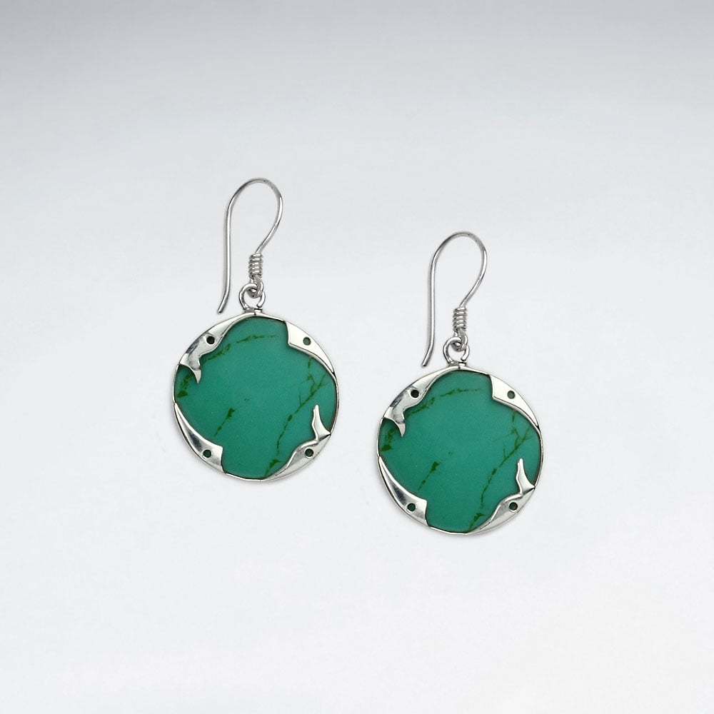 Turquoise Four Leaf Clover Dangle Earrings