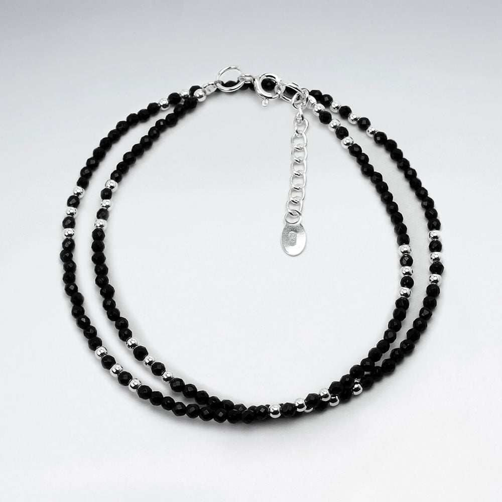 Double Strand Wrap Ball Bead Clasp Bracelet