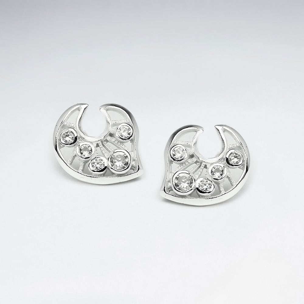 Elegant Empress CZ & Silver Earrings