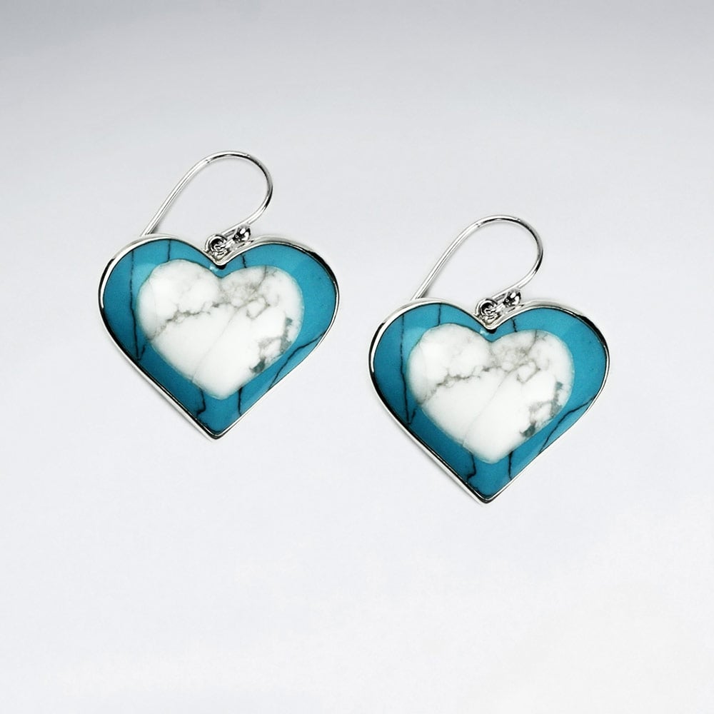 Romance of the Heart Howlite & Sterling Silver Dangle Earrings
