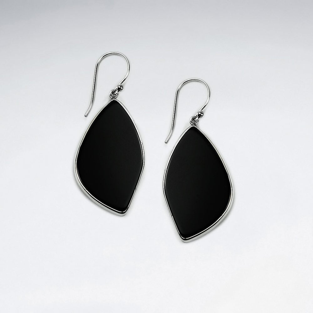 Sultry Evenings Black Stone Organic Silhouette Earrings