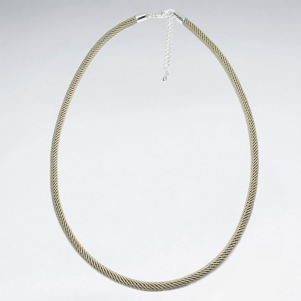 Sterling Silver Nylon Corded Necklace