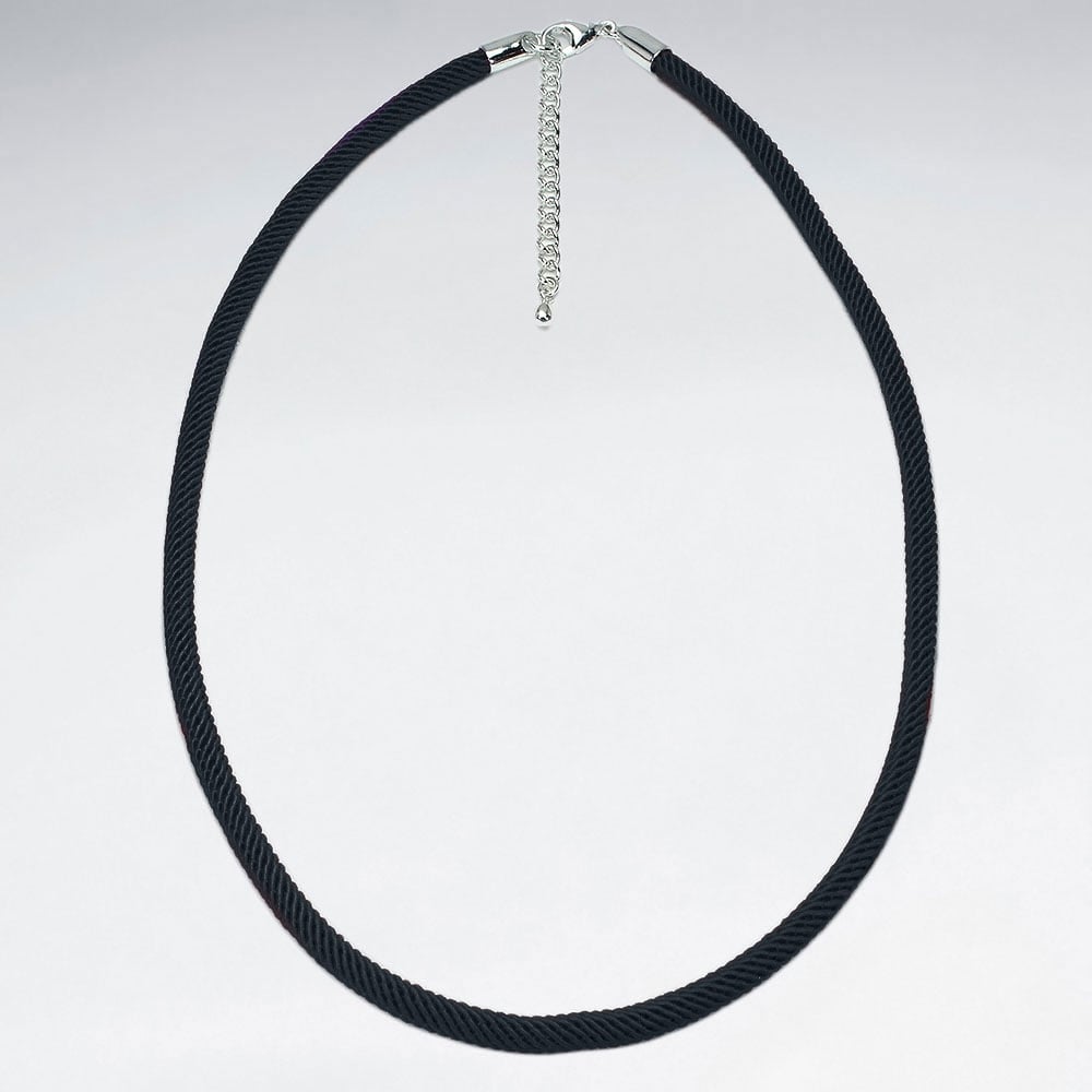 Sterling Silver Nylon Corded Necklace