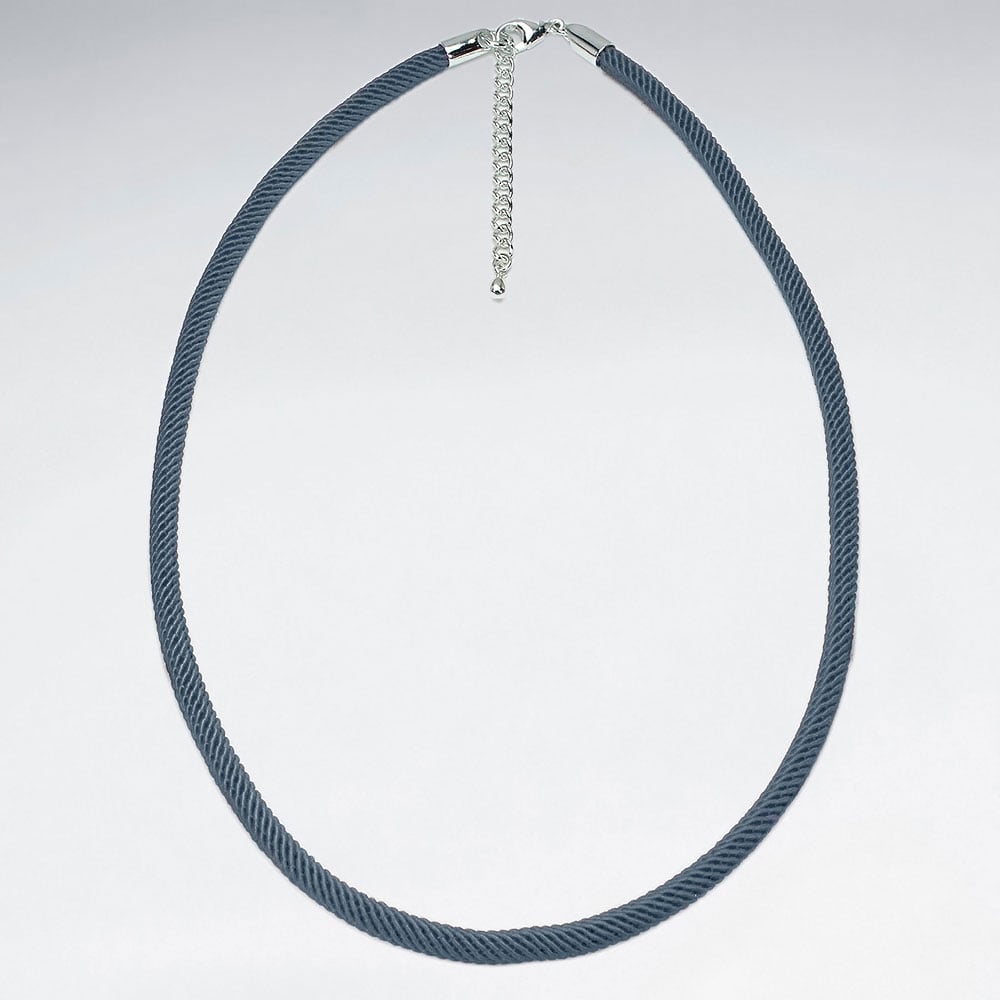 Sterling Silver Nylon Corded Necklace
