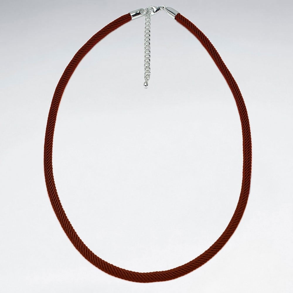 Sterling Silver Nylon Corded Necklace