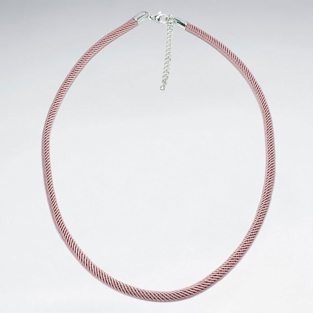 Sterling Silver Nylon Corded Necklace