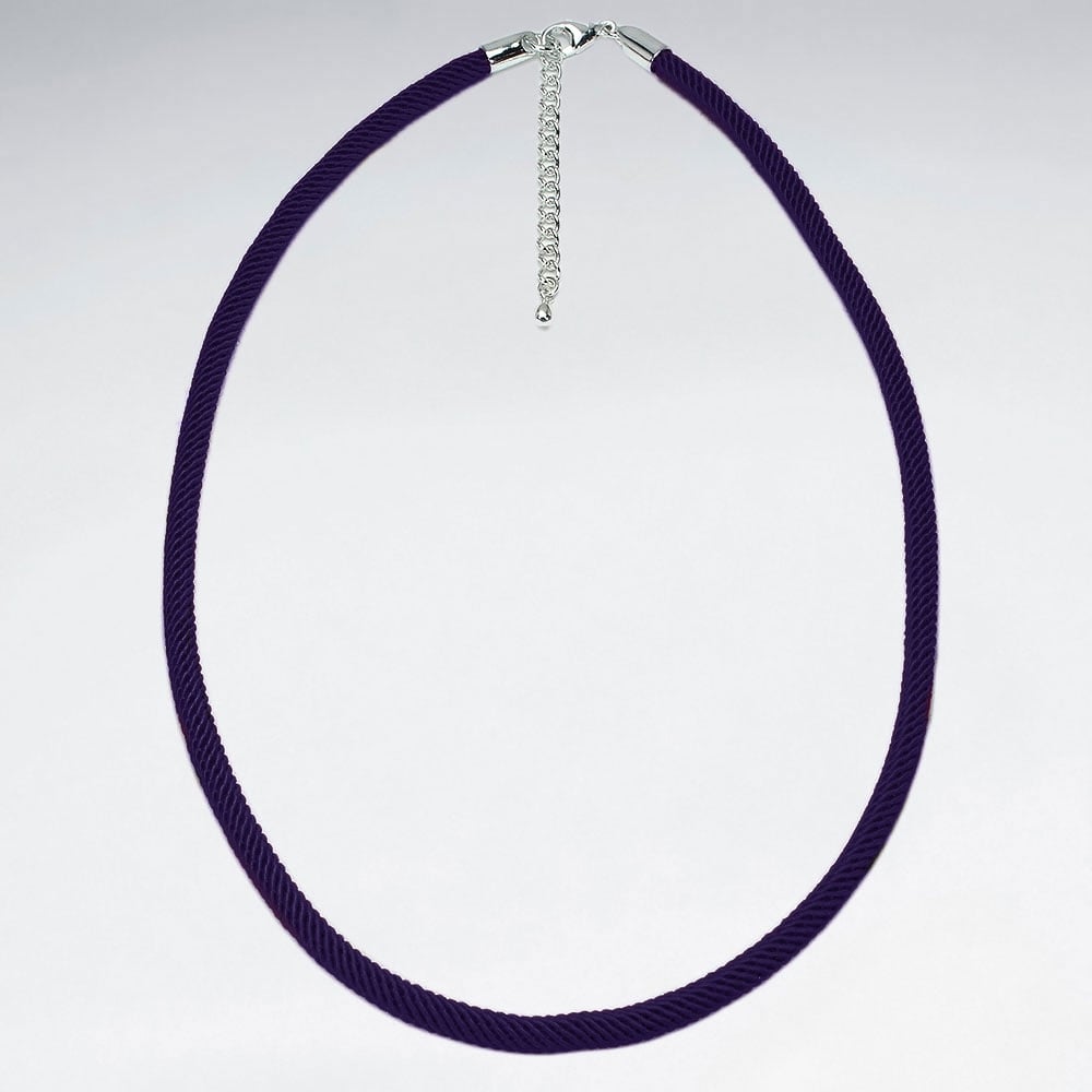 Sterling Silver Nylon Corded Necklace
