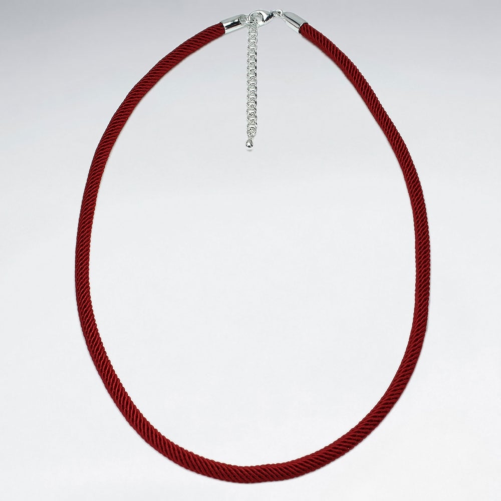 Sterling Silver Nylon Corded Necklace