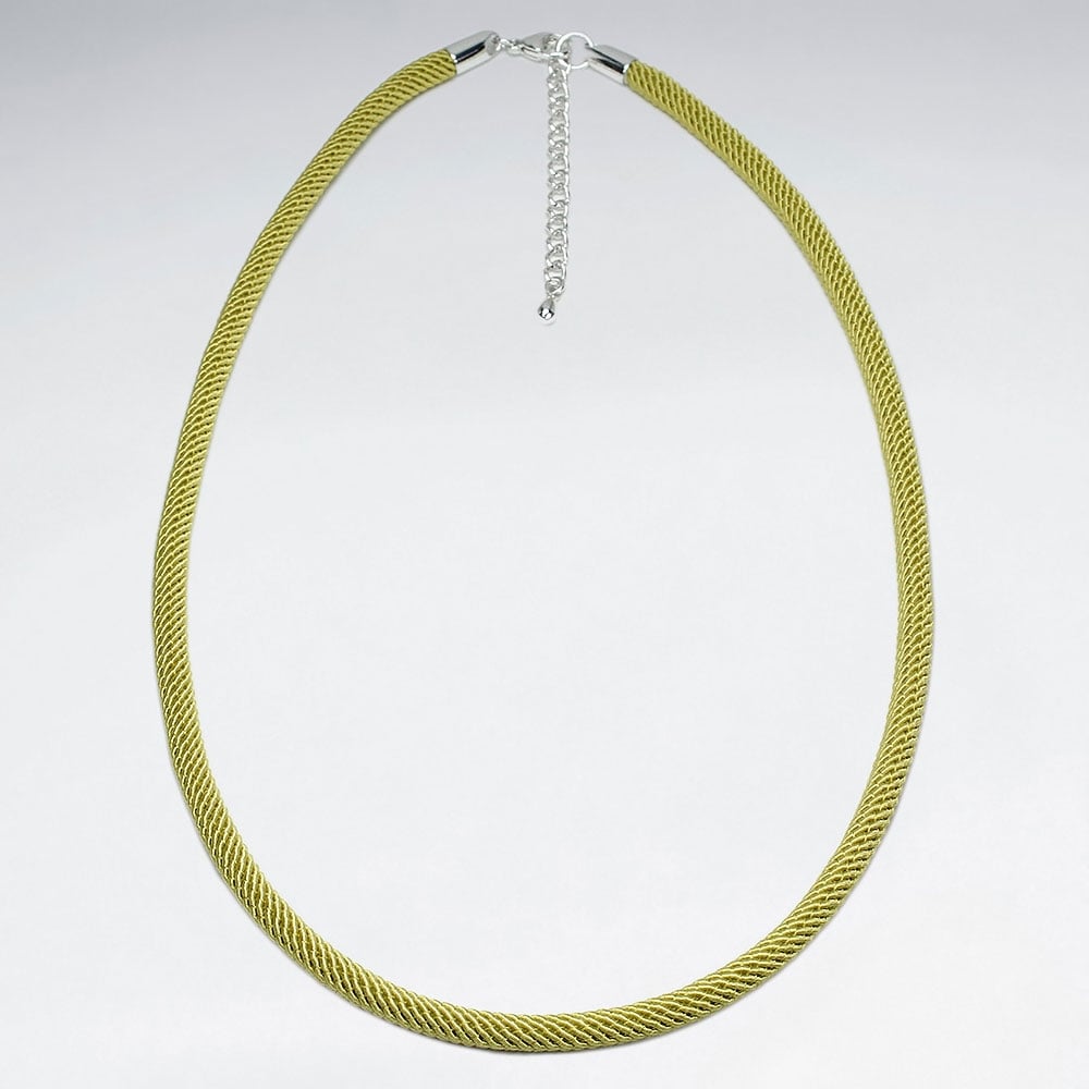 Sterling Silver Nylon Corded Necklace
