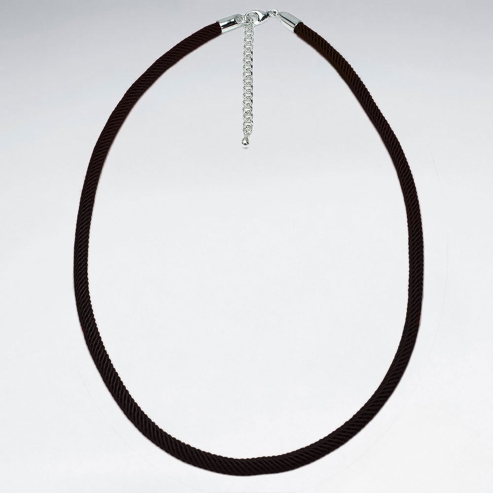 Sterling Silver Nylon Corded Necklace