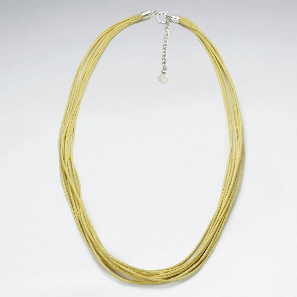 Sterling Silver Multi-Cord Cotton Necklace