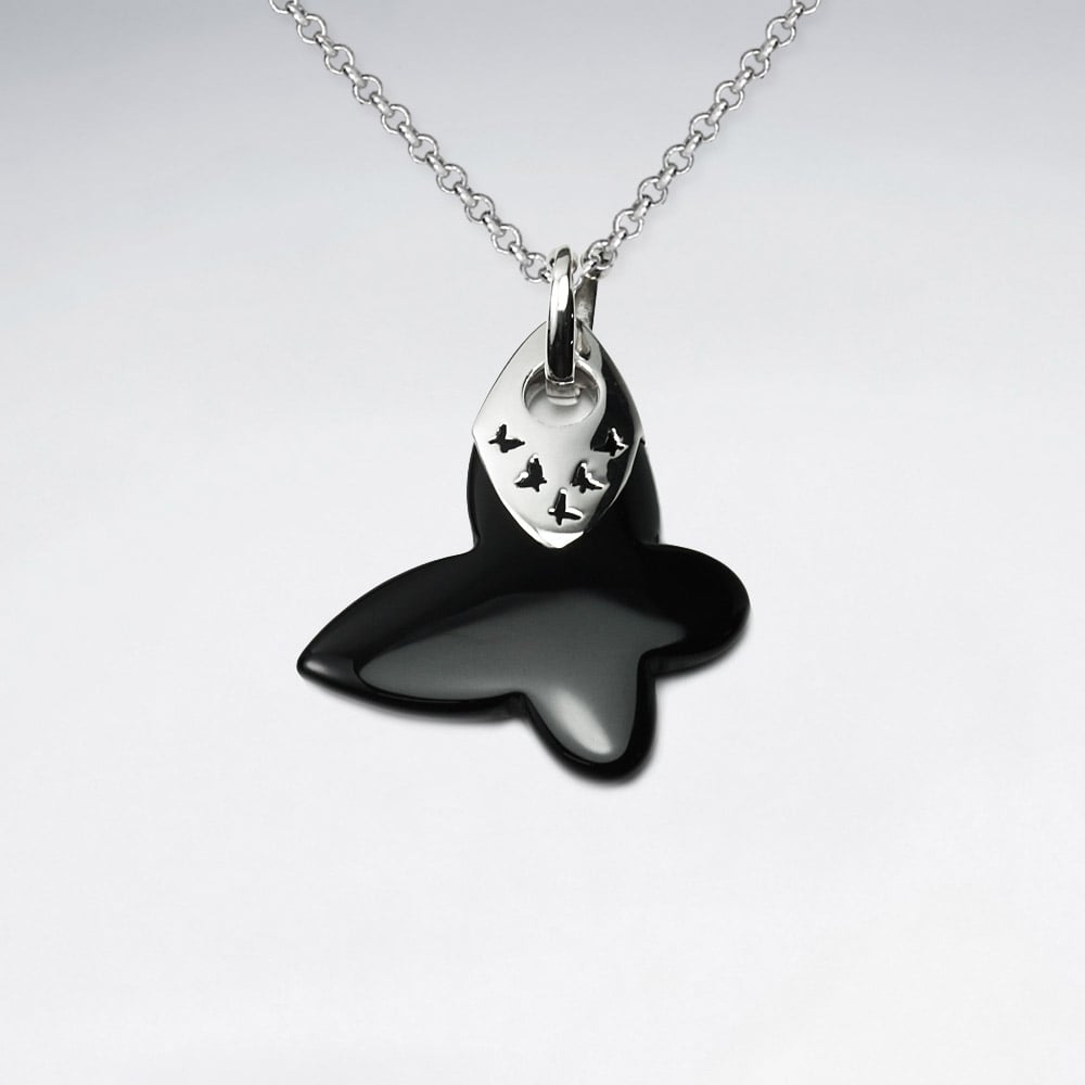 Designers Choice Black Stone Organic Shape Pendant