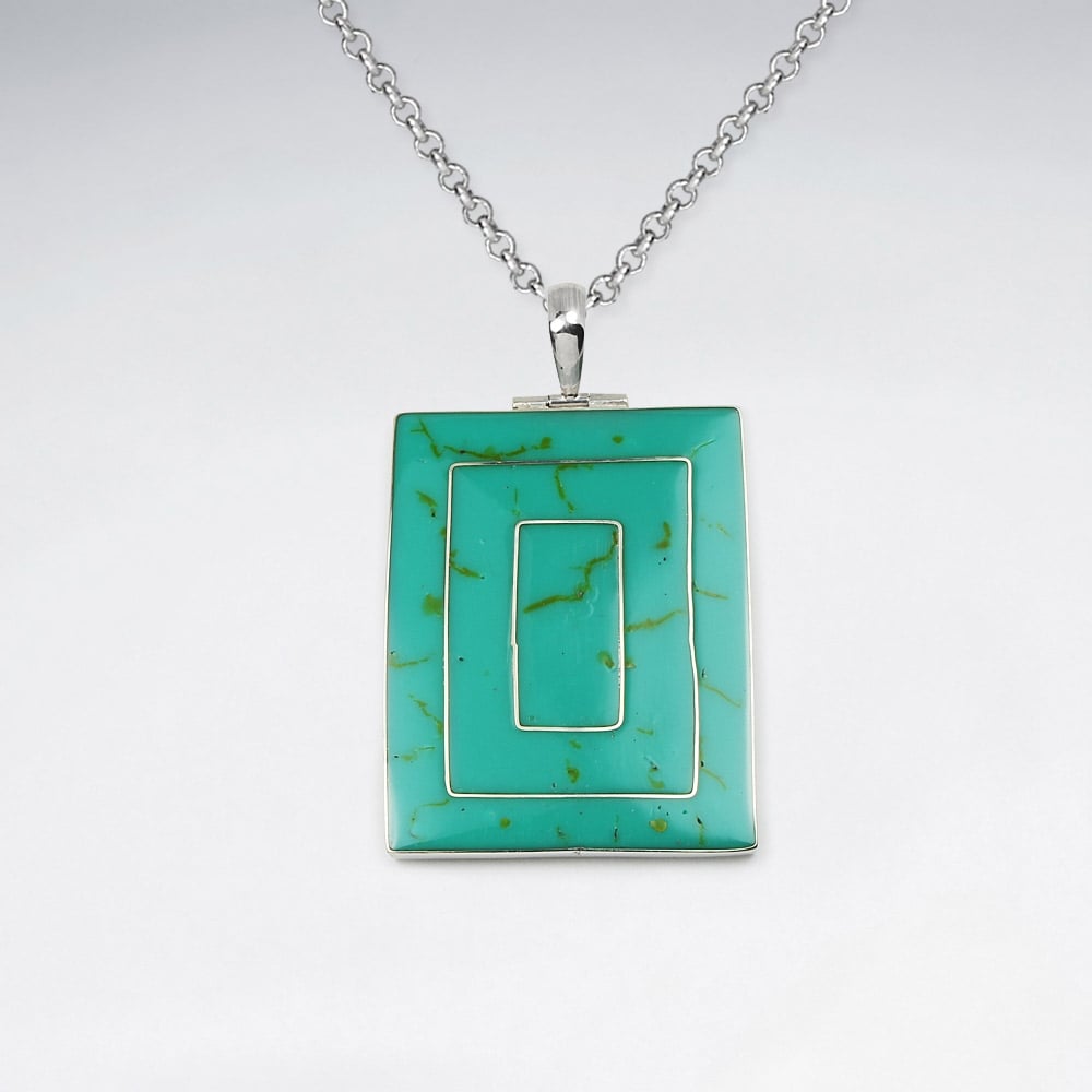 Native Traditions Turquoise Square Pendant