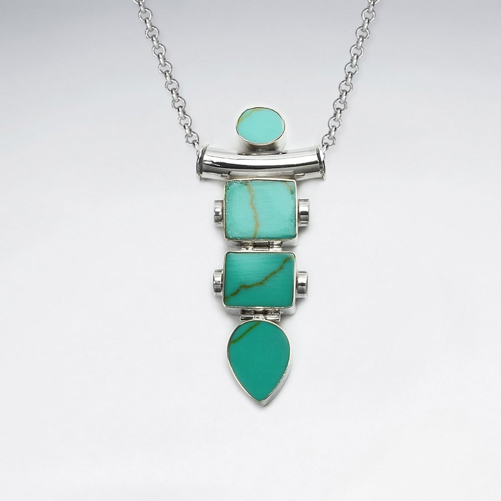 Fashion Turquoise Gradual Shapes Cascade Pendant