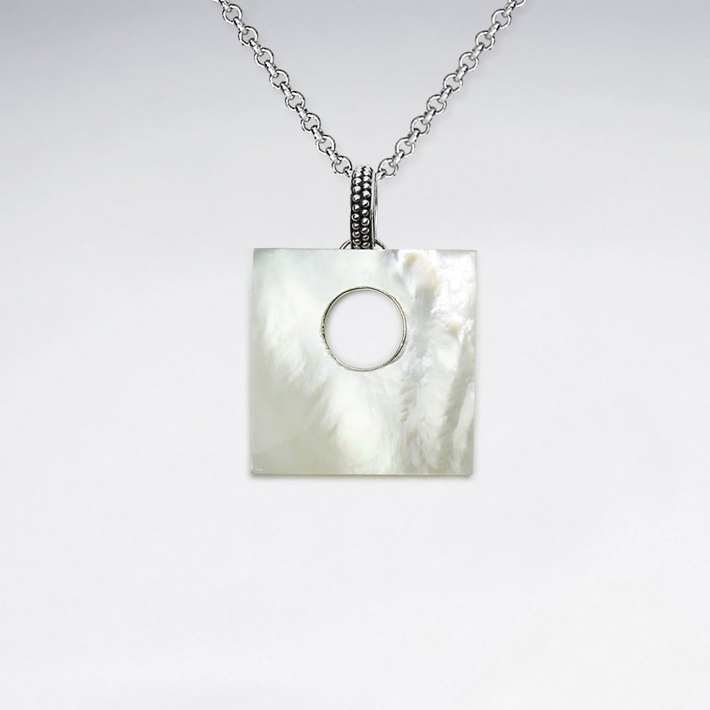 Fashion Designs Mother Of Pearl Square Pendant