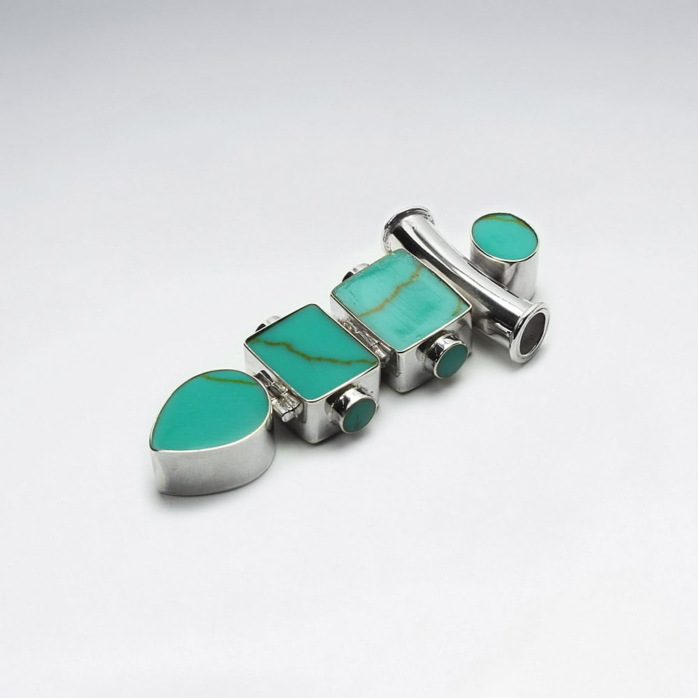 Fashion Turquoise Gradual Shapes Cascade Pendant