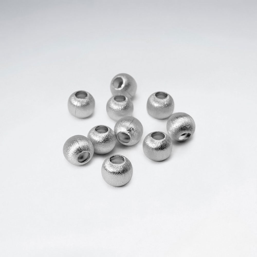 925 Silver Matte Finish Ball Beads Pack Of 5 Pieces