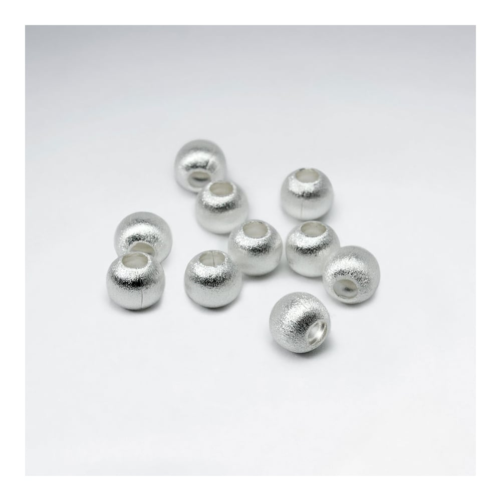 925 Silver Matte Finish Ball Beads Pack Of 5 Pieces