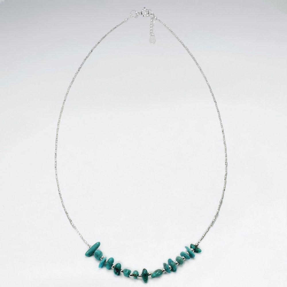 Sterling  Silver Turquoise Stone Necklace