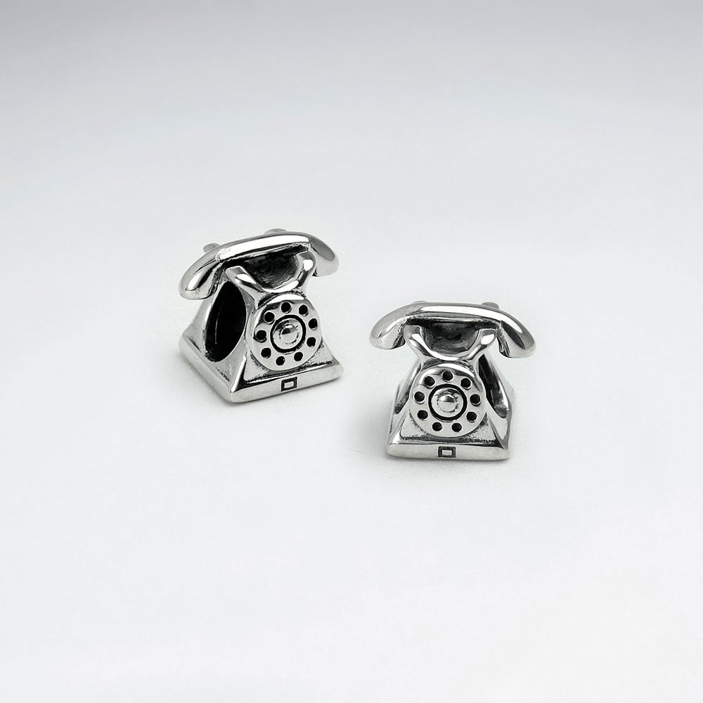 Old Fashioned Sterling Silver Telephone Beads