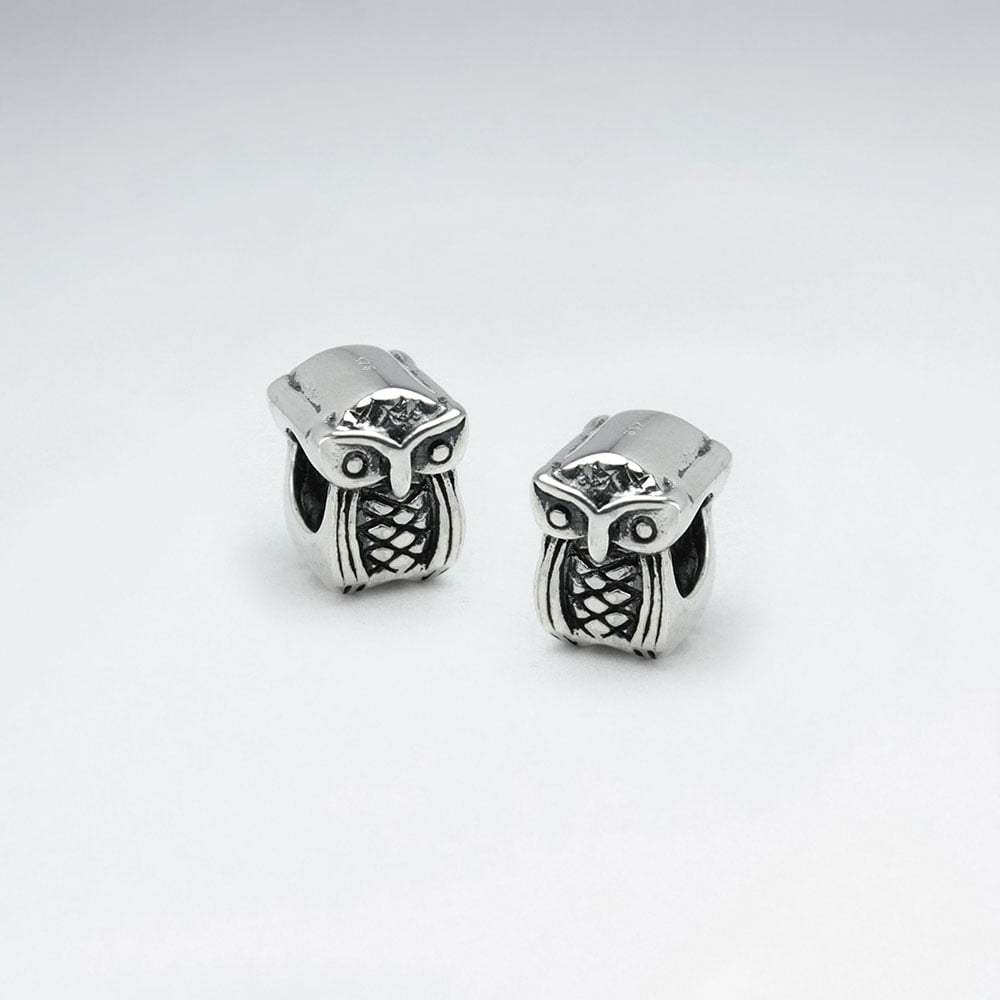 Sterling Silver Owl Beads