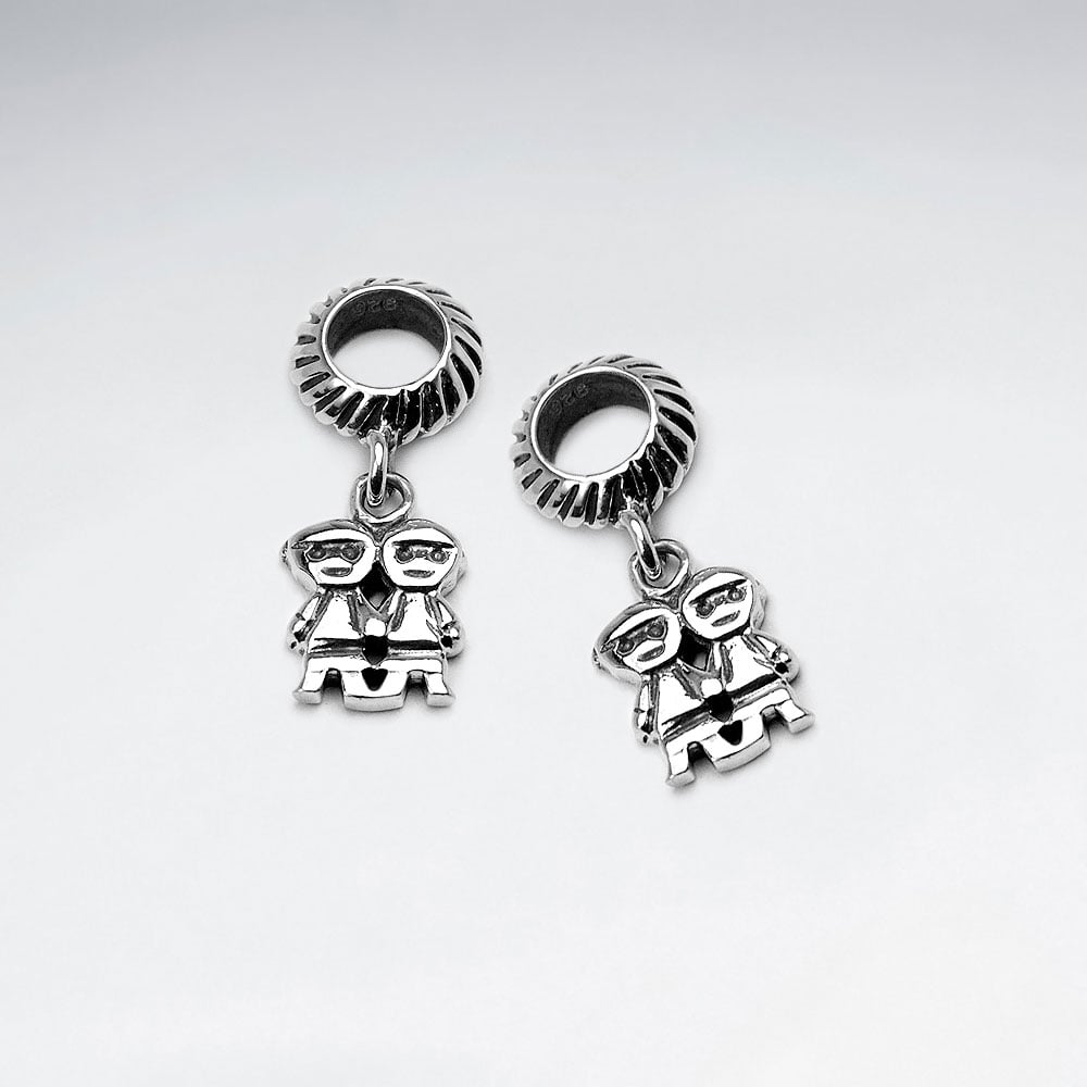 Sterling Silver His & Her Charm