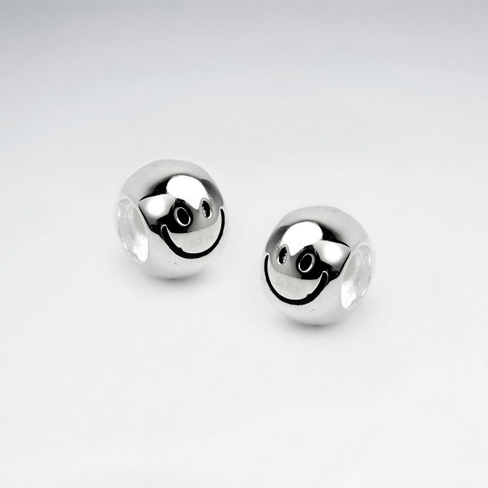 Sterling Silver Smiley Face Beads