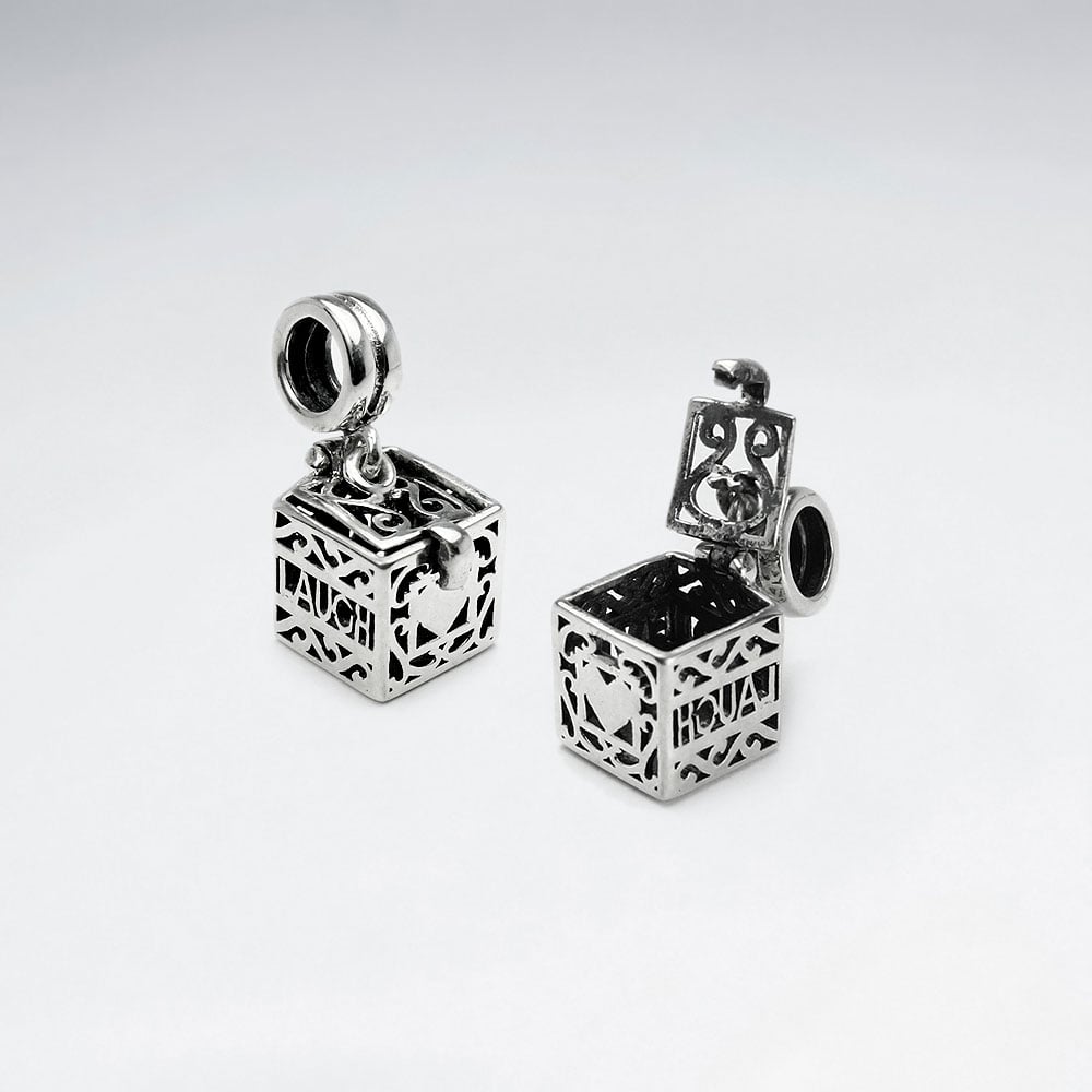 Silver Filigree Treasure Box Charm