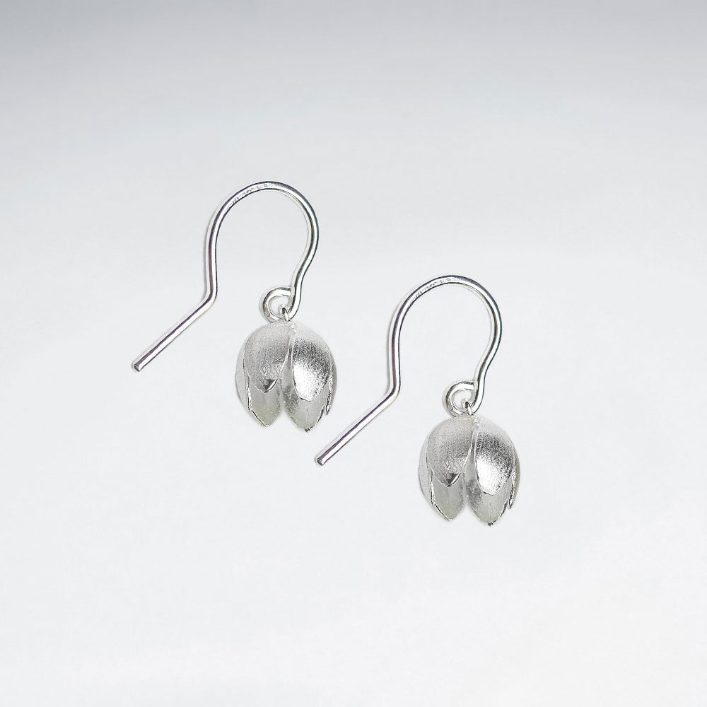 Flowers Abloom Sterling Silver Matte Finish Earrings
