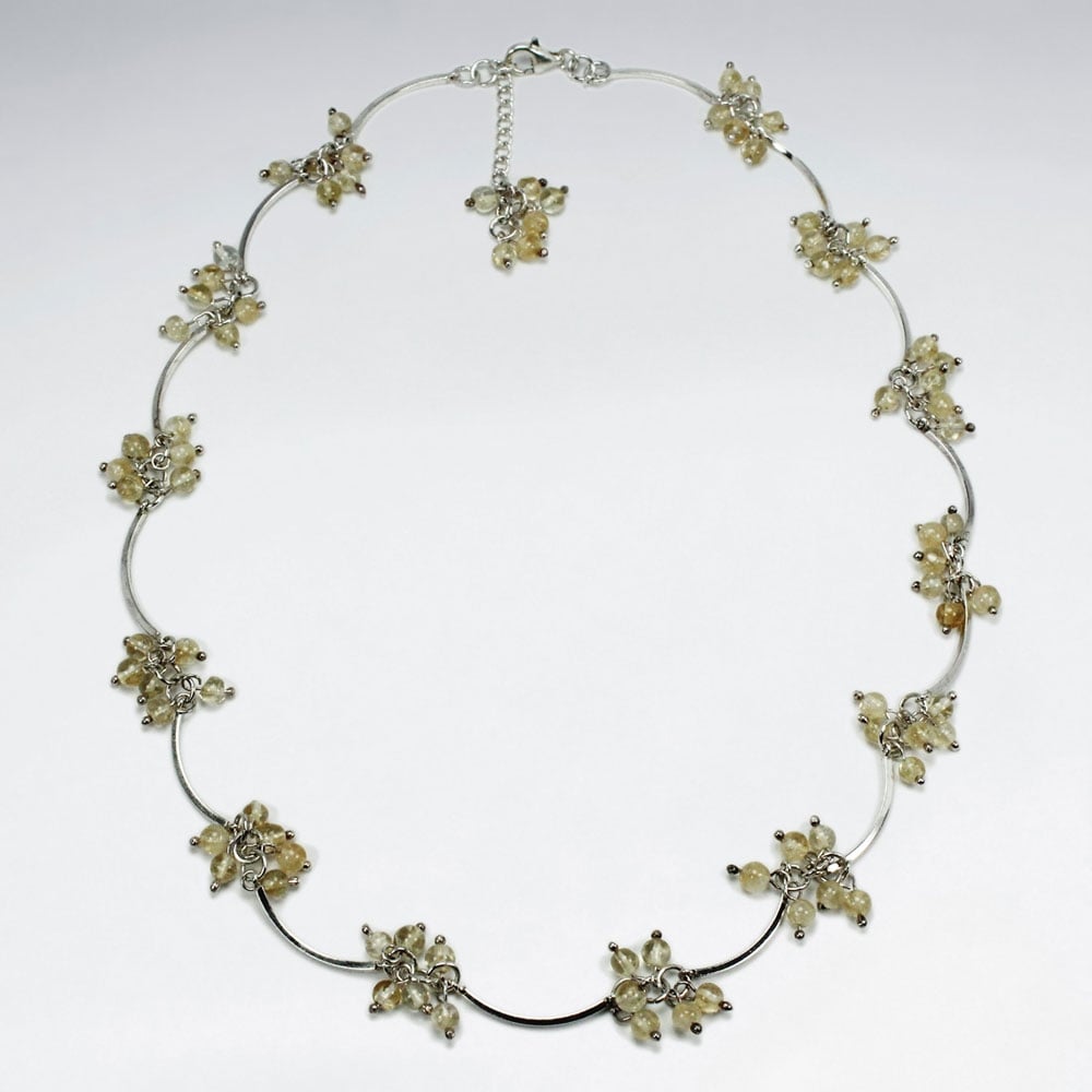 925 Silver Trefoil Inspired Calcite Necklace