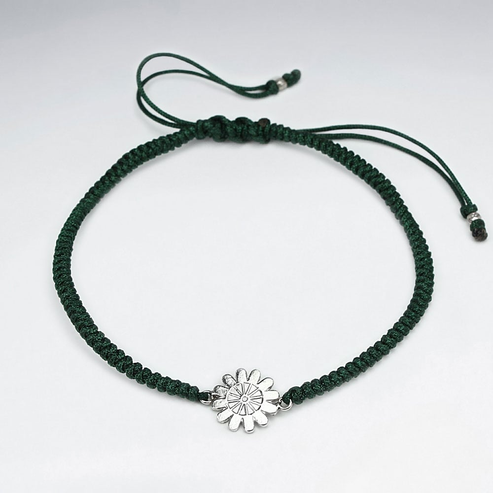 Nylon Flower Charm Bracelet