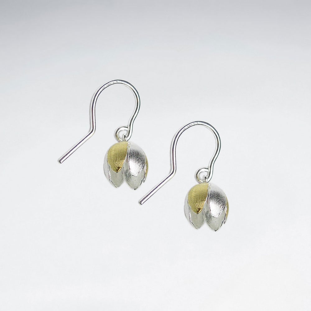 Flowers Abloom Sterling Silver Matte Finish Earrings