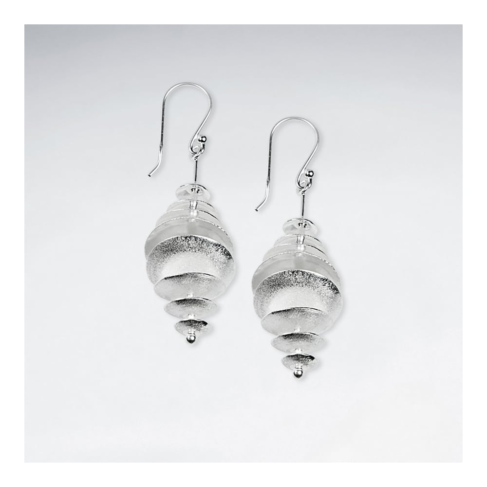 Spiral Dangle Hook Sterling Silver Earrings